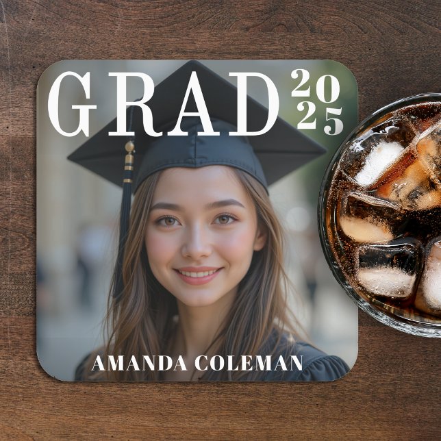 Posavasos Cuadrado De Papel Partido de Graduación de Fotografía (Photo Graduation Party Square Paper Coaster
)
