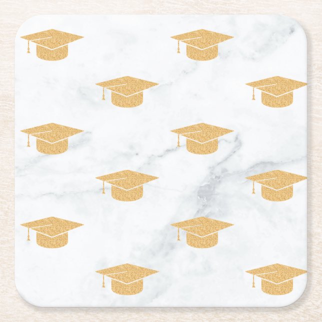 Posavasos Cuadrado De Papel Partido de graduación gemela (Anverso)