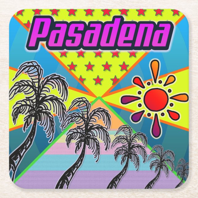 Posavasos Cuadrado De Papel Pasadena Freedom Coaster (Anverso)