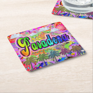 Posavasos Cuadrado De Papel Pasadena Vista Express Coaster