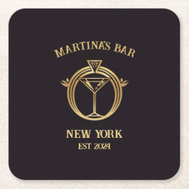 Posavasos Cuadrado De Papel Pasador de barras de Rótulo personalizado con nomb