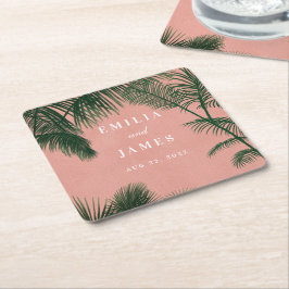 Posavasos Cuadrado De Papel Pasamanos de Palm Springs