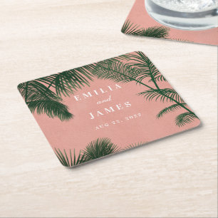 Posavasos Cuadrado De Papel Pasamanos de Palm Springs