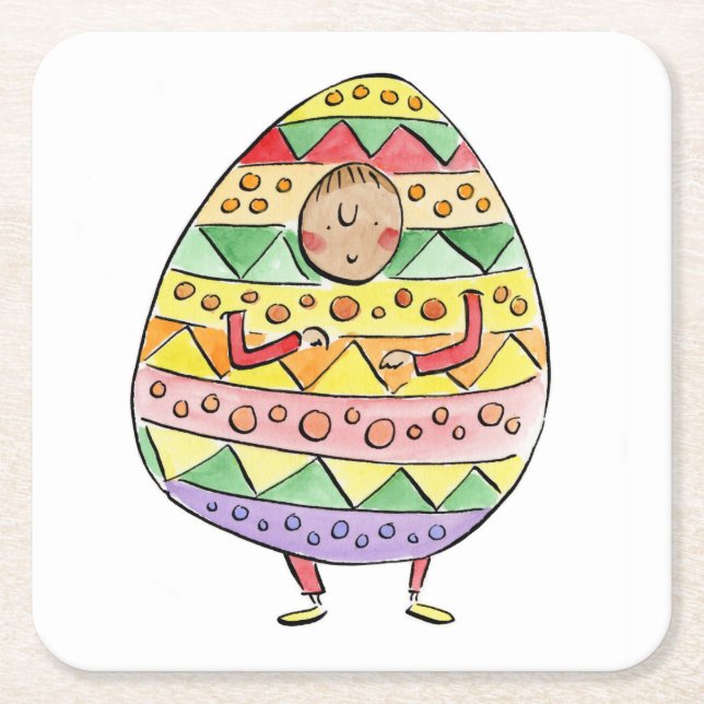 Posavasos Cuadrado De Papel Pascua (Anverso)