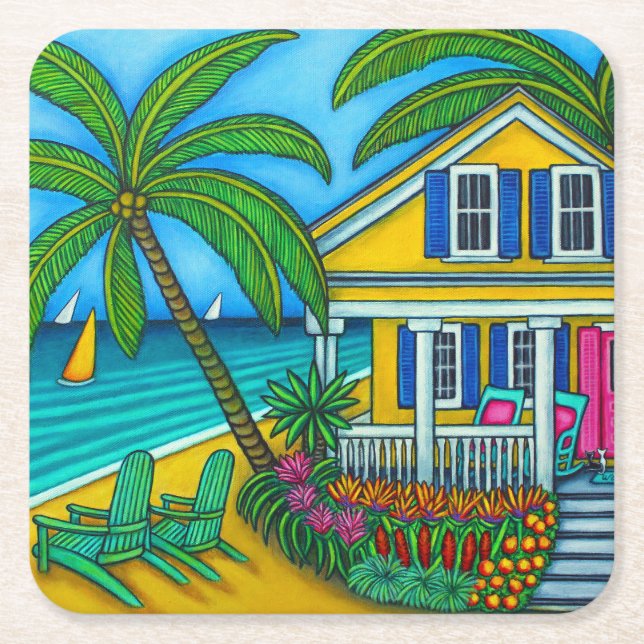 Posavasos Cuadrado De Papel Pascua a las estrellas del paraíso (Anverso)