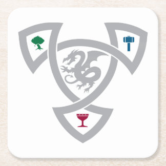 Posavasos Cuadrado De Papel Pascua cuadrada de DAoC con Knot