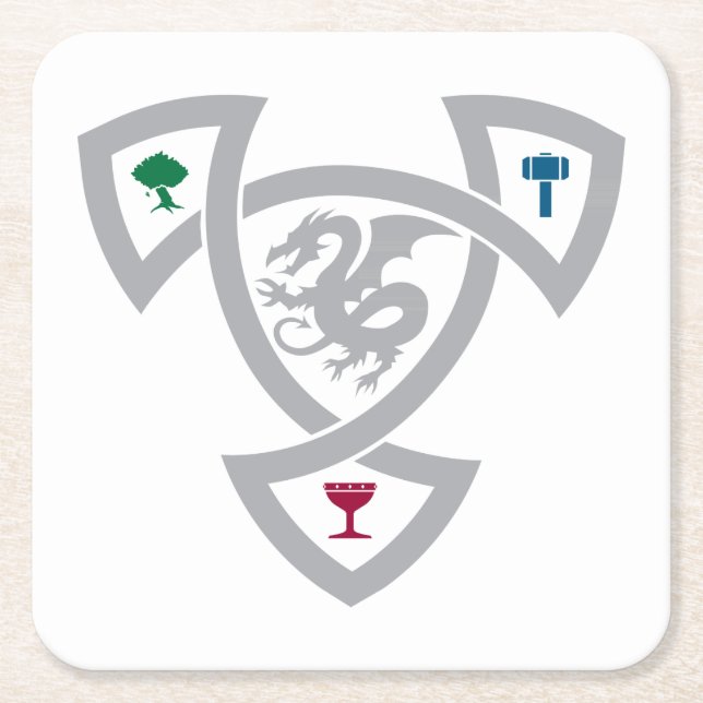 Posavasos Cuadrado De Papel Pascua cuadrada de DAoC con Knot (Anverso)