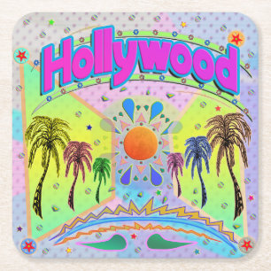 Posavasos Cuadrado De Papel Pascua de Hollywood Calm Desire
