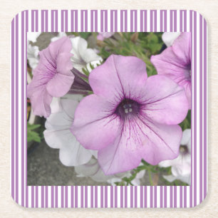 Posavasos Cuadrado De Papel Pascua de papel a rayas de Petunia