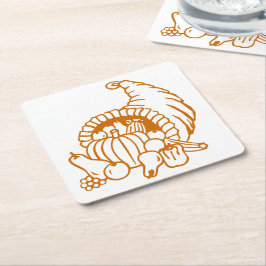 Posavasos Cuadrado De Papel Pascua de papel - Cuerno de abundancia