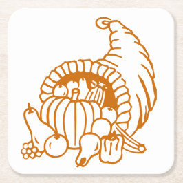 Posavasos Cuadrado De Papel Pascua de papel - Cuerno de abundancia