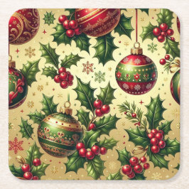 Posavasos Cuadrado De Papel Pascua de papel de adorno navideño