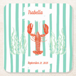 Posavasos Cuadrado De Papel Pascua de papel de hervidor de langosta - Decoraci