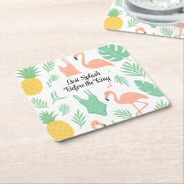 Posavasos Cuadrado De Papel Pascua de papel de la bachillerato tropical
