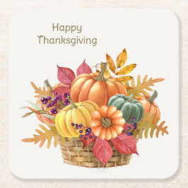 Posavasos Cuadrado De Papel Pascua de papel de la cesta de calabaza del día de