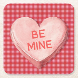 Posavasos Cuadrado De Papel Pascua de papel de San Valentín en el corazón de l