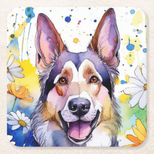 Posavasos Cuadrado De Papel Pascua de papel de Shepard de Alemania