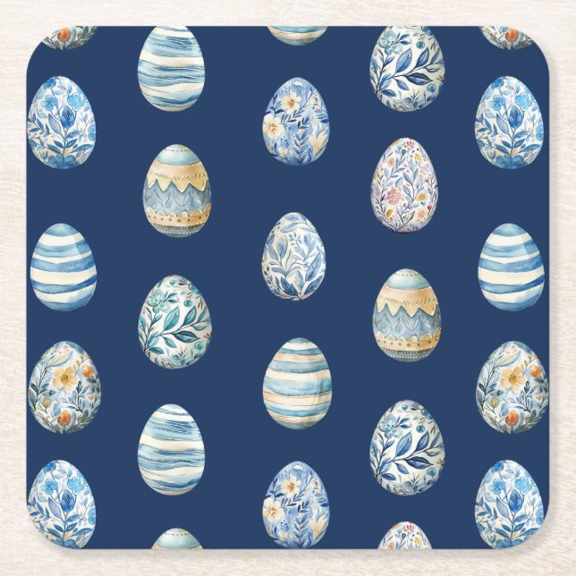 Posavasos Cuadrado De Papel Pascua de Papel Huevo de Pascua (Anverso)