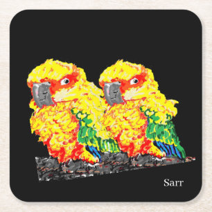 Posavasos Cuadrado De Papel Pascua de papel : loros