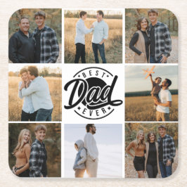 Posavasos Cuadrado De Papel Pascua de papel "Mejor Papá de la Historia"