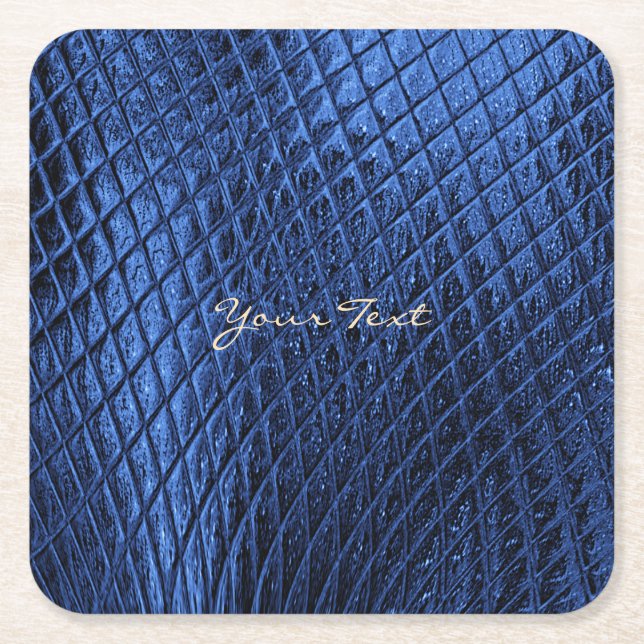 Posavasos Cuadrado De Papel Pascua de papel moderno decorativa azul (Anverso)