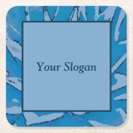 Posavasos Cuadrado De Papel Pascua de papel promocional de Agave azul