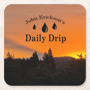 Posavasos Cuadrado De Papel Pascua diaria de Drip Mt. Hood