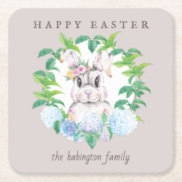 Posavasos Cuadrado De Papel Pascua floral personalizada