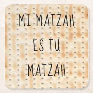 Posavasos Cuadrado De Papel Pascua Mi Matzah Es Tu Matzah