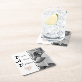 Posavasos Cuadrado De Papel Pascua personalizada de papel fotográfico de papá 