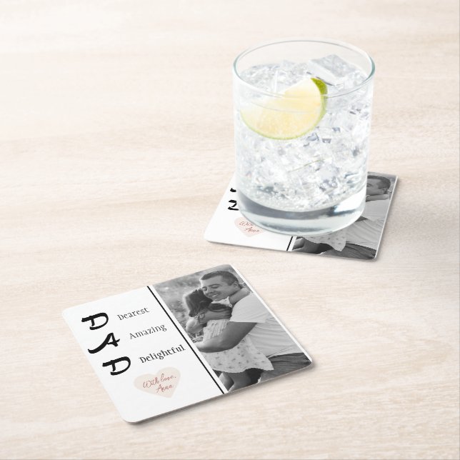 Posavasos Cuadrado De Papel Pascua personalizada de papel fotográfico de papá  (In situ)