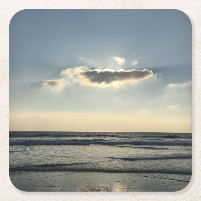 Posavasos Cuadrado De Papel Pascua solar oculta (Anverso)