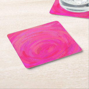Posavasos Cuadrado De Papel Pasión rosa