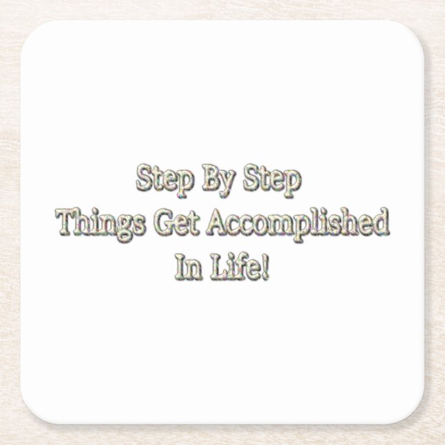 Posavasos Cuadrado De Papel "Paso a paso" Diseño Cuto. ¡Hazte con una en Zazzl (Anverso)