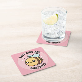 Posavasos Cuadrado De Papel Pastel Bee Coasters – Scandinavian Nursery Decor