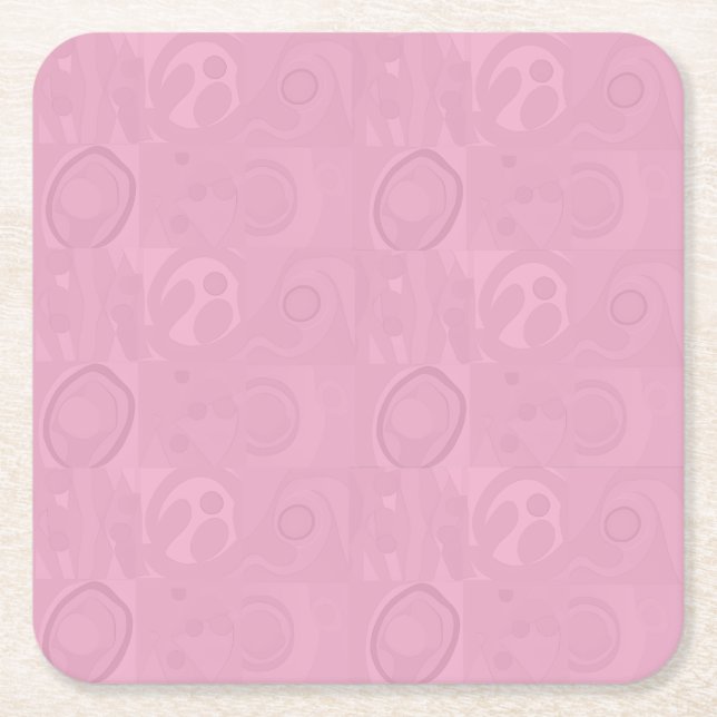 Posavasos Cuadrado De Papel Pastel Pink Mother's Day Collection (Anverso)