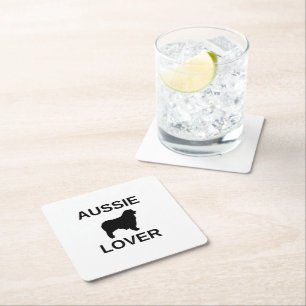 Posavasos Cuadrado De Papel pastor australiano aussie lover