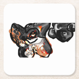 Posavasos Cuadrado De Papel Pata de lobo en el aire