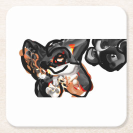 Posavasos Cuadrado De Papel Pata de lobo en el aire