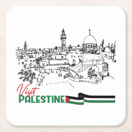 Posavasos Cuadrado De Papel Patrimonio y esperanza palestinos