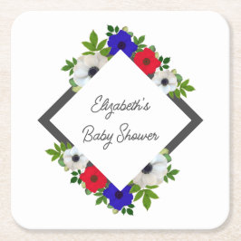 Posavasos Cuadrado De Papel Patriotic Panda Anemone Baby Shower