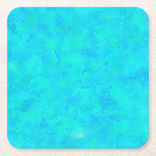Posavasos Cuadrado De Papel Patrón abstracto azul turquesa