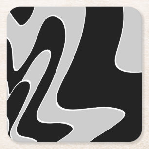 Posavasos Cuadrado De Papel Patrón abstracto - gris