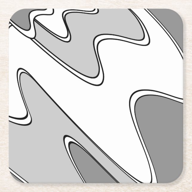 Posavasos Cuadrado De Papel Patrón abstracto - gris (Anverso)