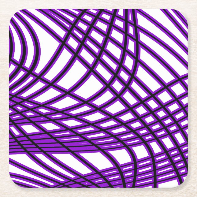 Posavasos Cuadrado De Papel Patrón abstracto - púrpura (Anverso)