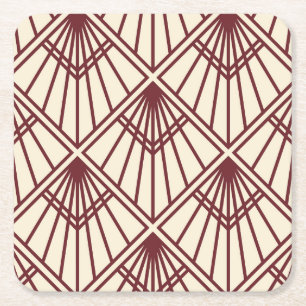 Posavasos Cuadrado De Papel Patrón Art Deco