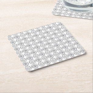 Posavasos Cuadrado De Papel Patrón celta de doble espiral
