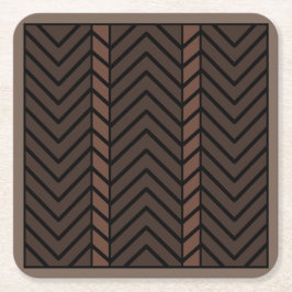 Posavasos Cuadrado De Papel Patrón Chevron Marrón