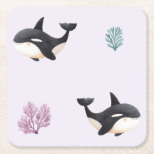 Patrón de ballena orca linda para guardería de vid