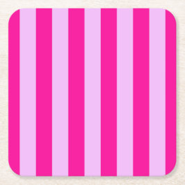 Posavasos Cuadrado De Papel Patrón de banda rosa y magenta